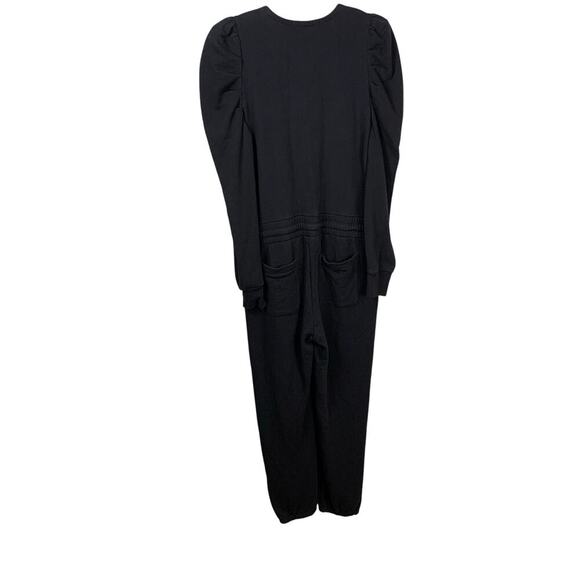 Rebecca Minkoff Janine Summer Black Jersey Knit Puff Sleeve Jumpsuit - Size S - Picture 2 of 7
